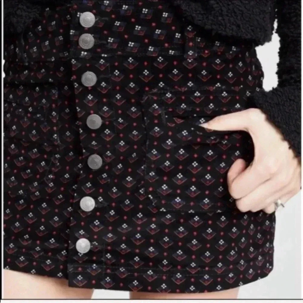 We the free corduroy button up skirt